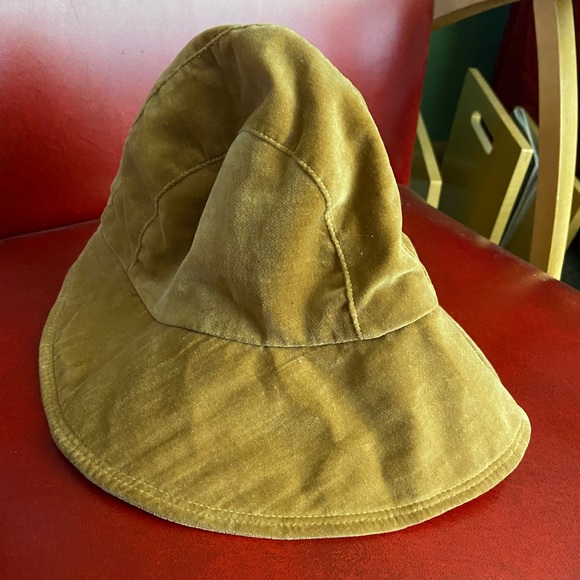 Vintage TAN Velvet Floppy Bucket HAT measures ~ 20” Around Kids Youth brown - Picture 4 of 4